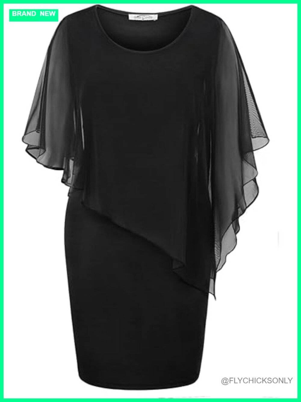 Mesh Cape Overlay Bodycon Knee Length Pencil Dress for Wedding Guest